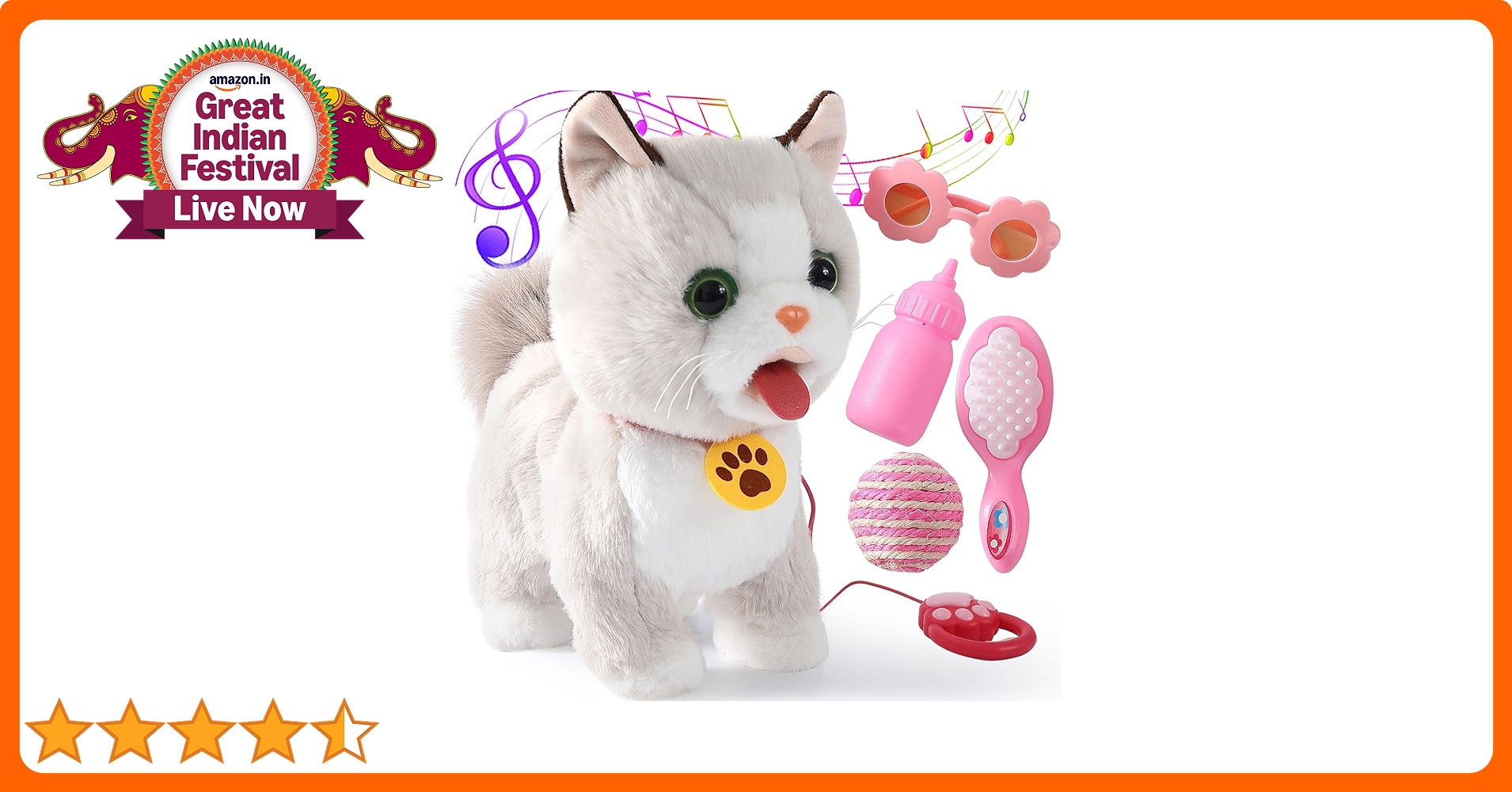Sigikids シギキッド CAT WALK-PETS Amazon.com: Gray Leash Walking Cat Set Interactive Talking